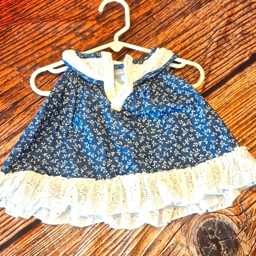 Wendy BELLISSIMO 3 MONTH DRESS BLUE AND WHITE